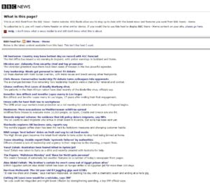 RSS feed of a news website