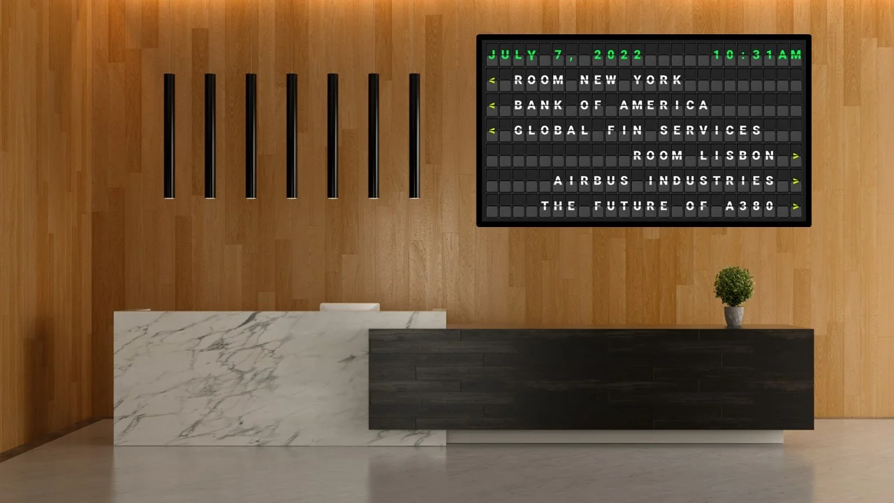 Split Flap TV Split Flap TV with way finding information