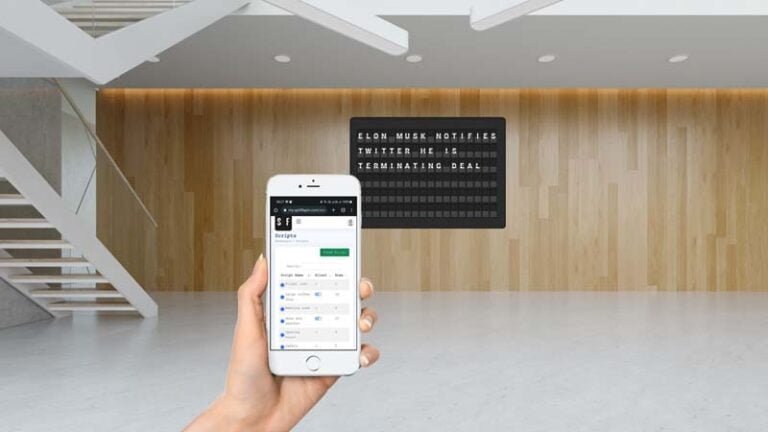 real-time news on television screen in office environment