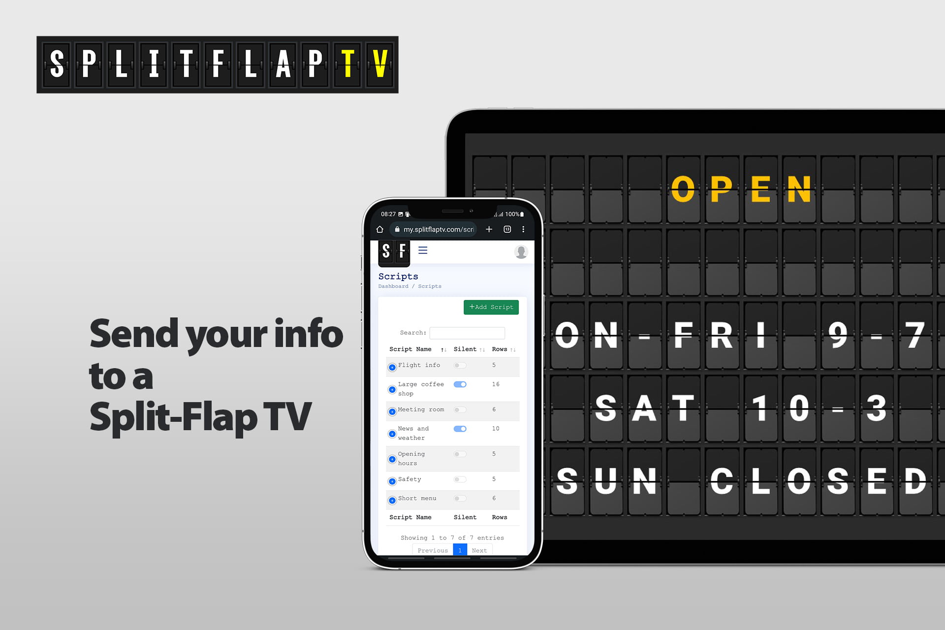 We have built a split flap board simulator for a smart tv