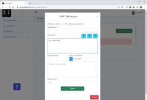 Content of a message and duration of showing