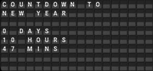 Counting down to New Year 2023 with a running countdown on a split flap board