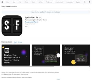 Split-Flap TV at the Apple App store