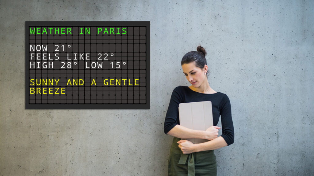 show your messages on a split-flap television