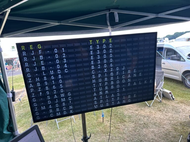 aviation signage - Split-Flap TV at airshow