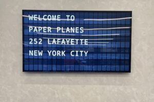 split-flap tv at paper planes new york