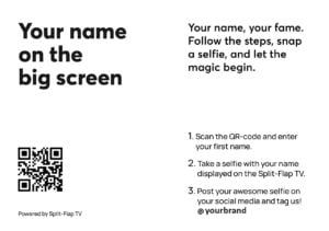 invitation next to a screen to take a namefie