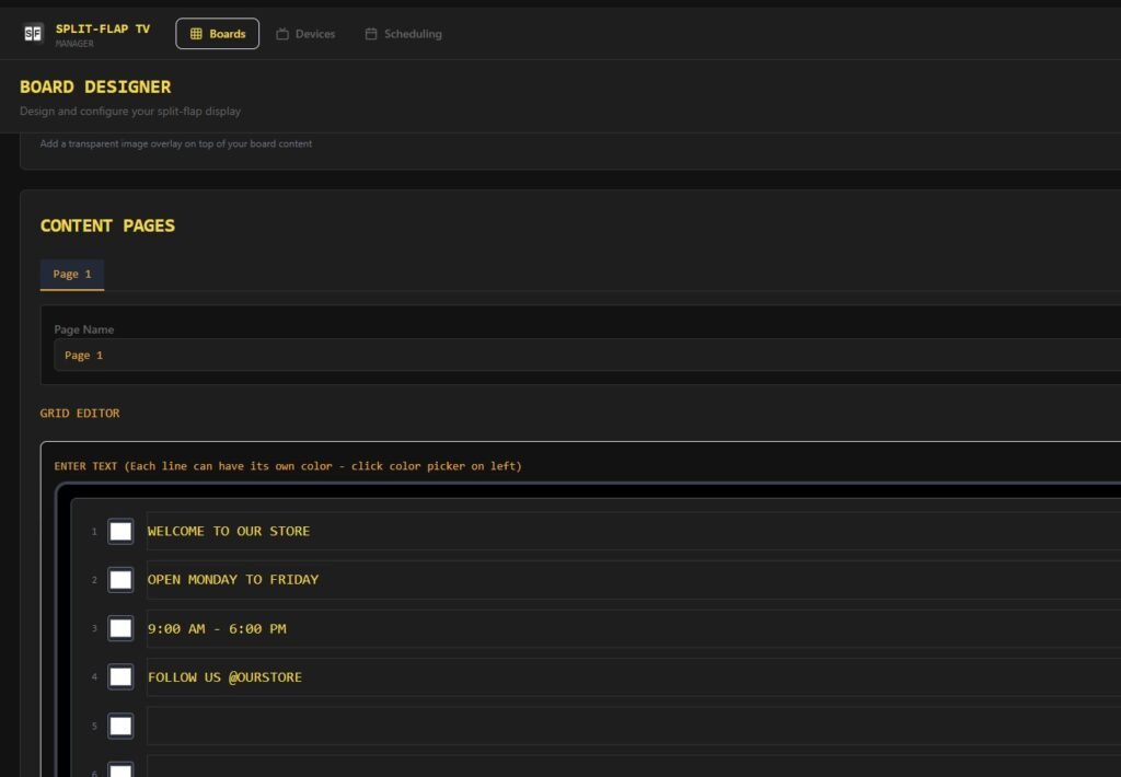new splitflaptv manager user interface coming
