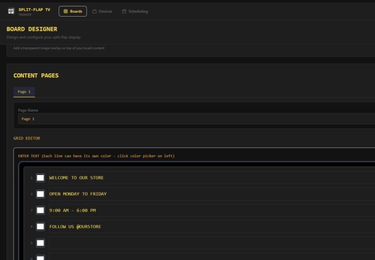 new splitflaptv manager user interface coming