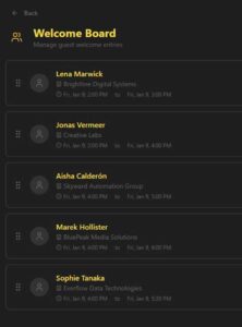Data entry app to manage visitors to our company