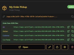 Digital Signage app for order pickups