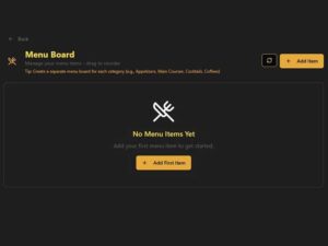 You start with an empty menu board