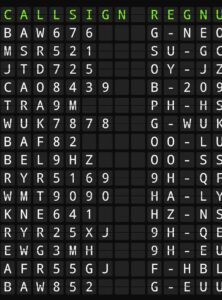 Real time flight information on a split flap board