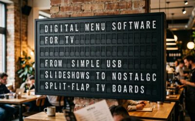 Digital Menu Software for TV: From Simple USB Slideshows to Nostalgic Split-Flap TV Boards