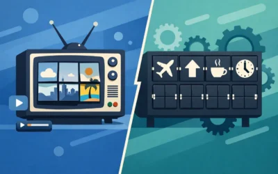 Split Flap TV vs Mechanical Board
