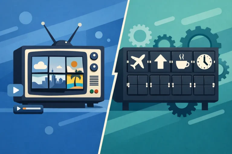 Split Flap TV vs Mechanical Board