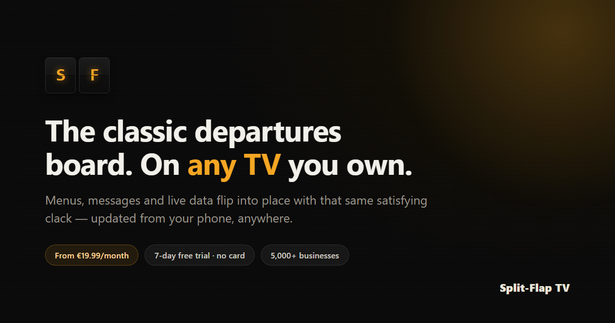 Preview image published by splitflaptv.com